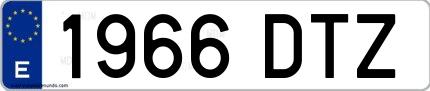 Ejemplo de matrícula española 1966 DTZ