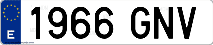 Ejemplo de matrícula de coche ordinaria 1966 GNV