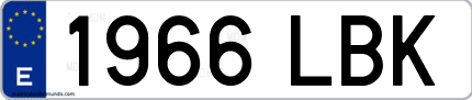 Ejemplo de matrícula de coche ordinaria 1966 LBK