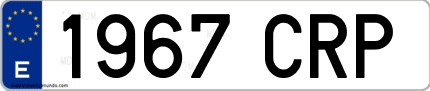 Ejemplo de matrícula de coche ordinaria 1967 CRP