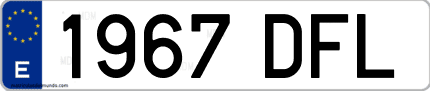 Ejemplo de matrícula de coche ordinaria 1967 DFL