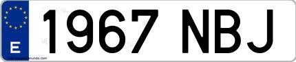 Ejemplo de matrícula española 1967 NBJ