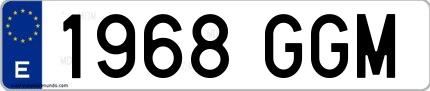 Ejemplo de matrícula española 1968 GGM