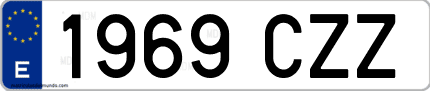 Ejemplo de matrícula de coche ordinaria 1969 CZZ