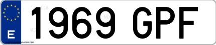 Ejemplo de matrícula española 1969 GPF