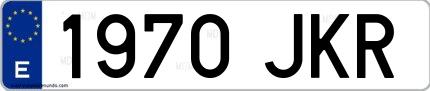 Ejemplo de matrícula española 1970 JKR