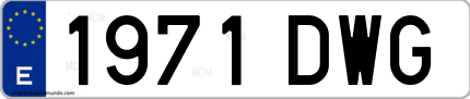 Ejemplo de matrícula de coche ordinaria 1971 DWG