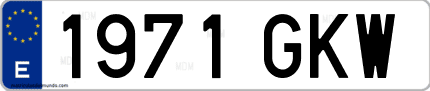 Ejemplo de matrícula de coche ordinaria 1971 GKW