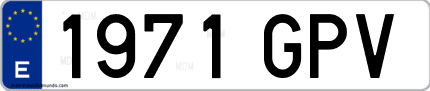 Ejemplo de matrícula de coche ordinaria 1971 GPV