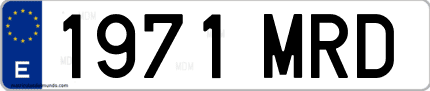 Ejemplo de matrícula de coche ordinaria 1971 MRD