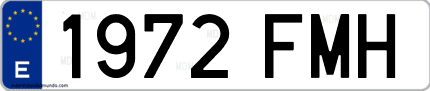 Ejemplo de matrícula de coche ordinaria 1972 FMH