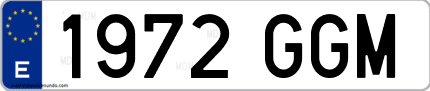 Ejemplo de matrícula de coche ordinaria 1972 GGM