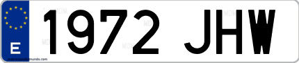 Ejemplo de matrícula de coche ordinaria 1972 JHW