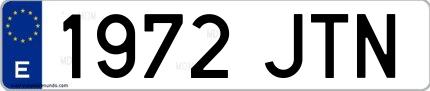 Ejemplo de matrícula española 1972 JTN