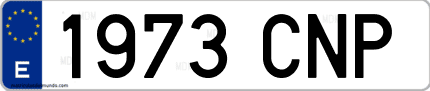 Ejemplo de matrícula de coche ordinaria 1973 CNP