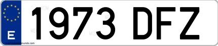 Ejemplo de matrícula española 1973 DFZ