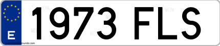 Ejemplo de matrícula de coche ordinaria 1973 FLS
