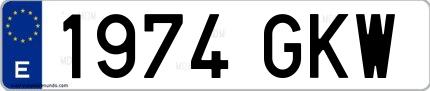 Ejemplo de matrícula española 1974 GKW