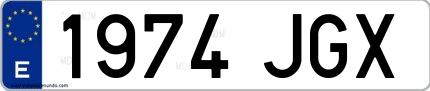 Ejemplo de matrícula española 1974 JGX