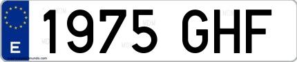 Ejemplo de matrícula española 1975 GHF