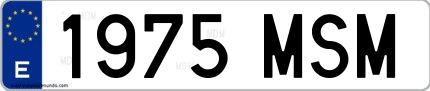 Ejemplo de matrícula española 1975 MSM