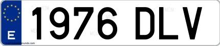 Ejemplo de matrícula española 1976 DLV