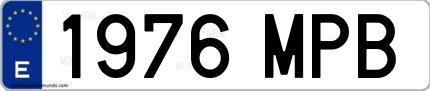 Ejemplo de matrícula española 1976 MPB