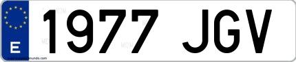 Ejemplo de matrícula española 1977 JGV