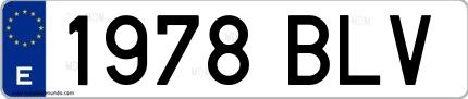 Ejemplo de matrícula española 1978 BLV
