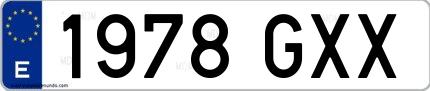 Ejemplo de matrícula española 1978 GXX