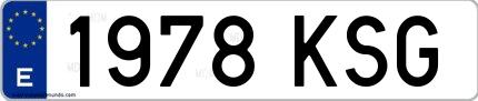 Ejemplo de matrícula española 1978 KSG