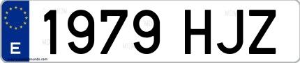 Ejemplo de matrícula española 1979 HJZ