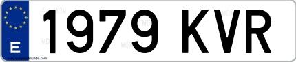 Ejemplo de matrícula española 1979 KVR