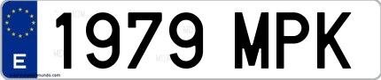 Ejemplo de matrícula española 1979 MPK