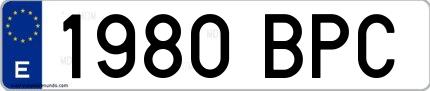 Ejemplo de matrícula española 1980 BPC