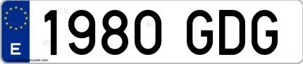 Ejemplo de matrícula española 1980 GDG