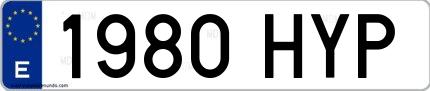Ejemplo de matrícula española 1980 HYP
