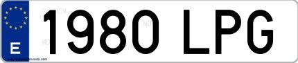 Ejemplo de matrícula española 1980 LPG