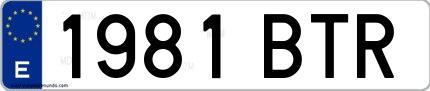 Ejemplo de matrícula española 1981 BTR