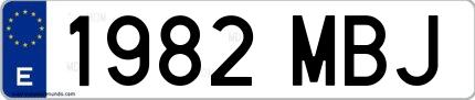 Ejemplo de matrícula española 1982 MBJ