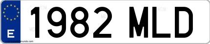 Ejemplo de matrícula española 1982 MLD