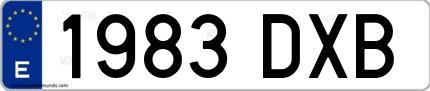 Ejemplo de matrícula española 1983 DXB