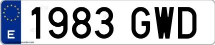 Ejemplo de matrícula española 1983 GWD