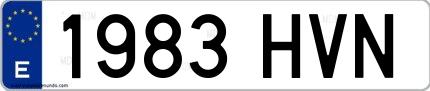 Ejemplo de matrícula española 1983 HVN