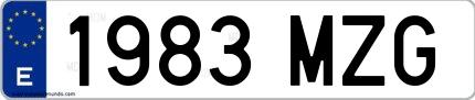 Ejemplo de matrícula española 1983 MZG