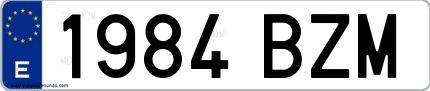 Ejemplo de matrícula española 1984 BZM
