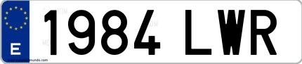 Ejemplo de matrícula española 1984 LWR