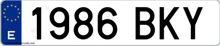 Ejemplo de matrícula española 1986 BKY