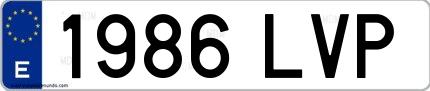 Ejemplo de matrícula española 1986 LVP