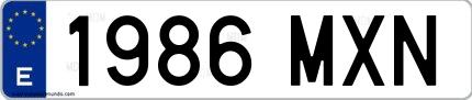 Ejemplo de matrícula española 1986 MXN